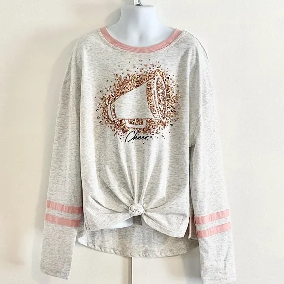 🆕Girls Justice Sequin CHEER Graphic Long Sleeve Tee - Picture 4 of 13